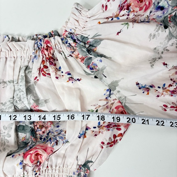 Kobi Halperin Noa English Floral Linen Bohemian Cottage Prairie Blouse Large - Picture 8 of 12